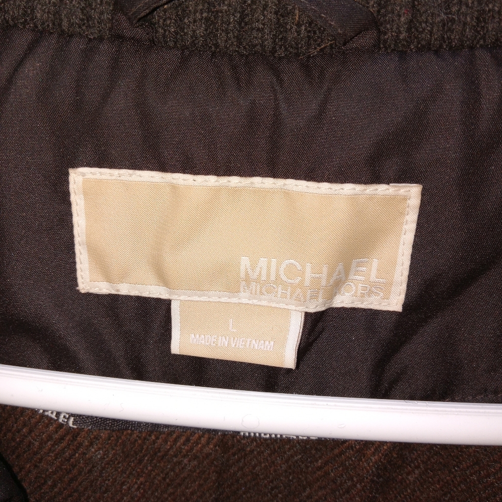 MICHAEL MICHAEL KORS Brown Feather Down Jacket Large - Picture 3 of 3